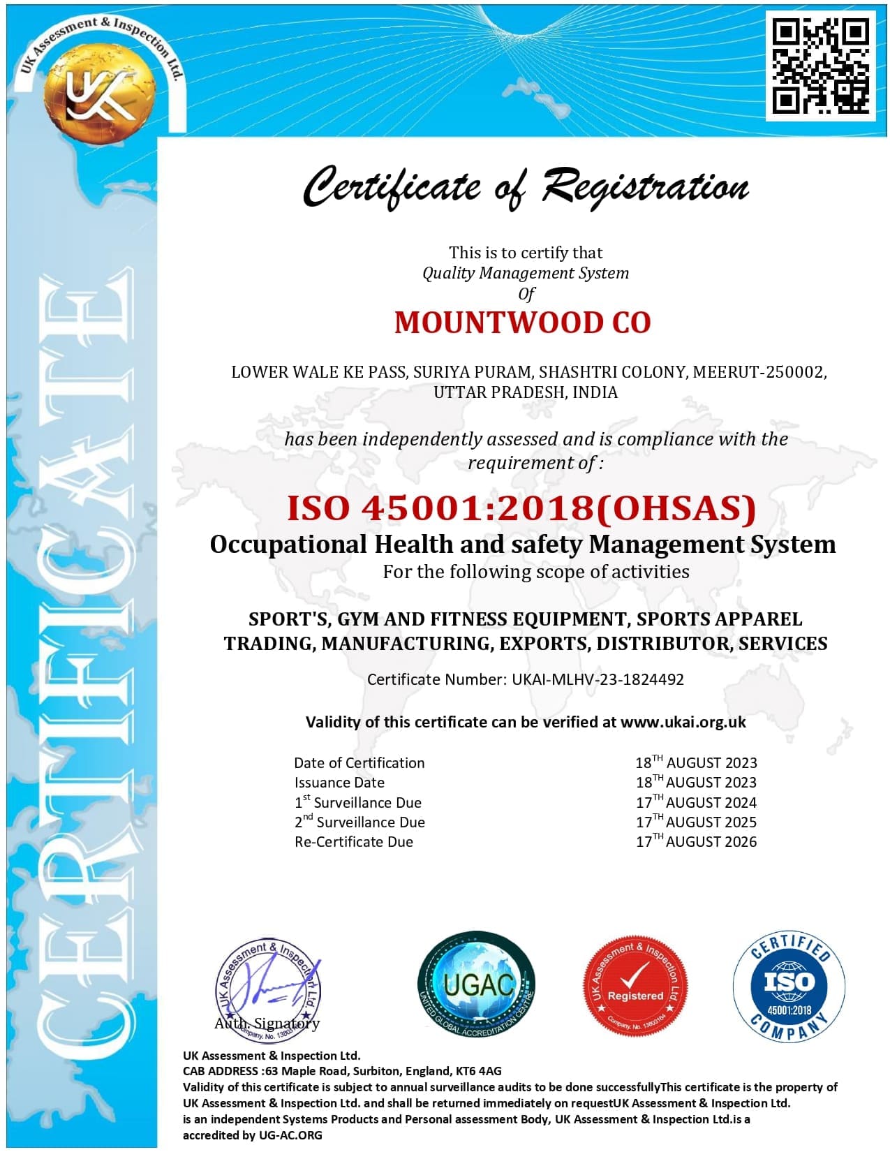 ISO 45001:2018 (OHSAS)